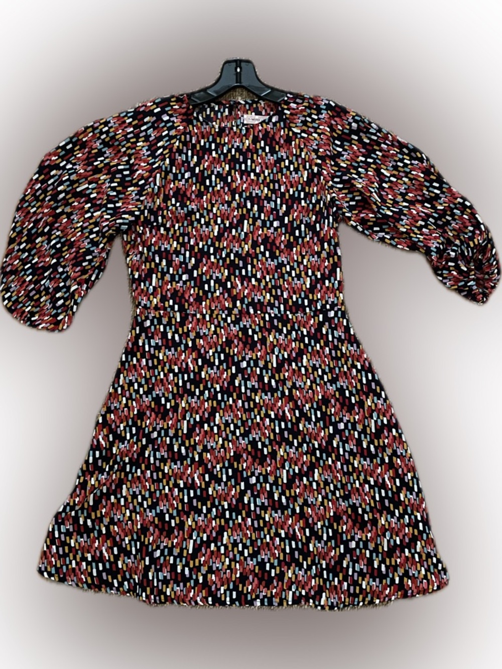 Traffic People Black Multicolor Printed Mini Dress